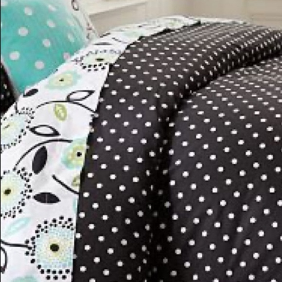 Pottery Barn Bedding Pottery Barn Twin Duvet Sham Polka Dot Black